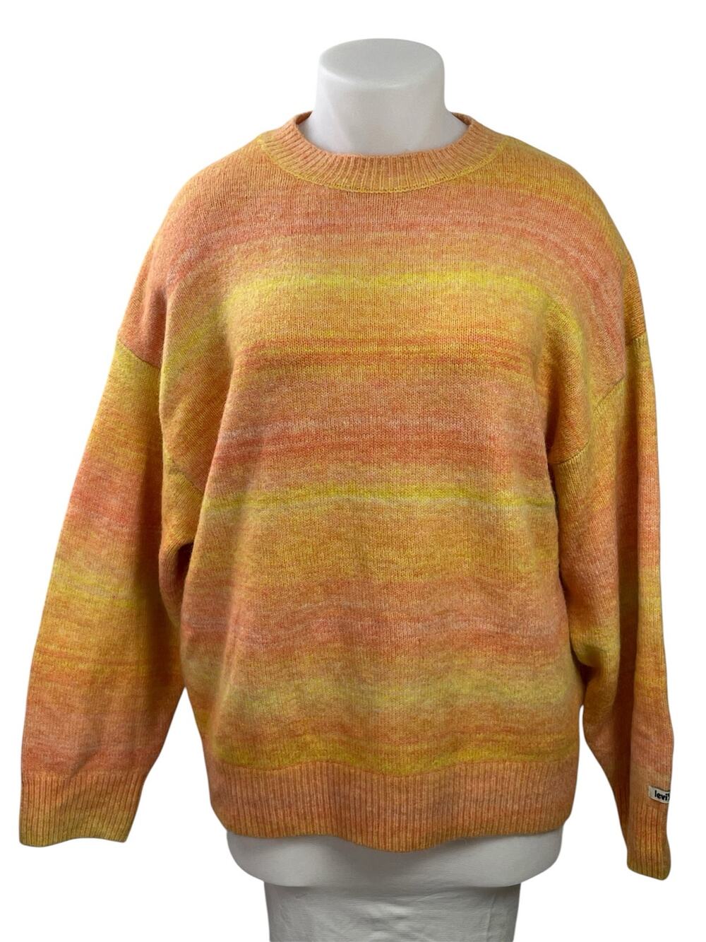 Levi's Cloud Orange Yellow Gradient Crewneck Oversized Sweatshirt Sweater Top L